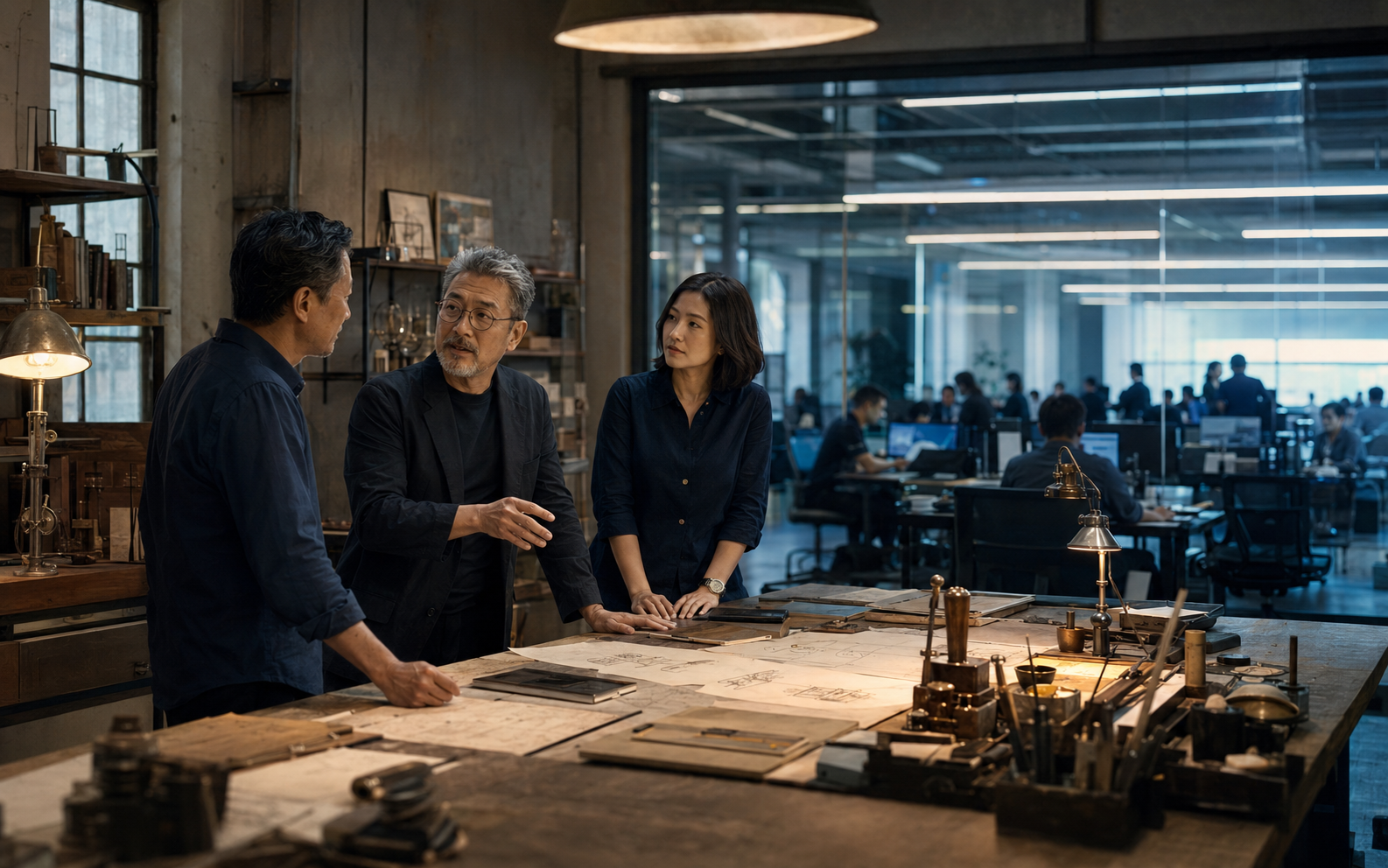 Founder and senior leaders connecting the original working environment to a modern enterprise